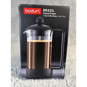 Bodum Brazil French Press 8Cup Coffee Maker‎ 34-oz Black New Open Box